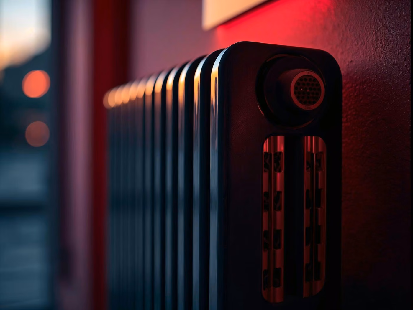 Close up image of the radiator, the radiator heater should be modern.